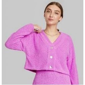 Wild Fable Pink Cropped Cardigan
